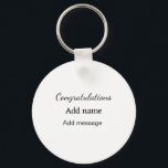 Chaveiro Parabéns adicionam nome mensagem simples formando<br><div class="desc">Design</div>