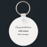 Chaveiro Parabéns adicionam nome mensagem simples formando<br><div class="desc">Design</div>