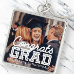 Chaveiro Parabéns Formando Foto de Pré-Disquete Simples Mod<br><div class="desc">Este design simples e clássico é composto por tipografia serif e adiciona uma foto personalizada.</div>