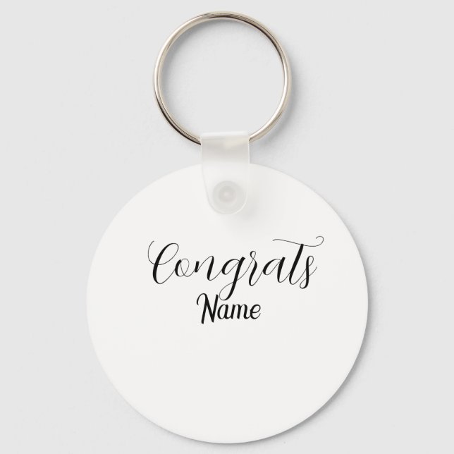 Chaveiro Parabéns graduado nome simples minimal ano turma  (Frente)