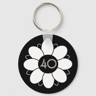 Chaveiro Parabéns Grande 40 Noivais Florais-Design, Preto