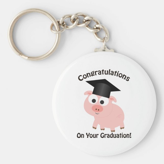 Chaveiro Parabéns na sua graduação! Porco (Frente)