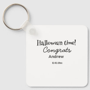 Chaveiro Parabéns no Halloween adicione nome data ano forma
