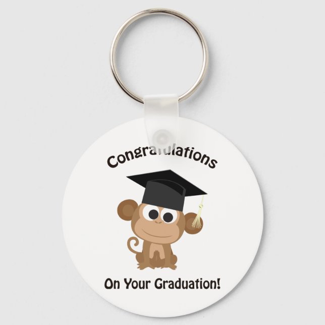 Chaveiro parabéns no macaco da graduação (Frente)