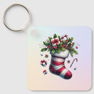 Chaveiro Parada de Natal com presentes e canas doces