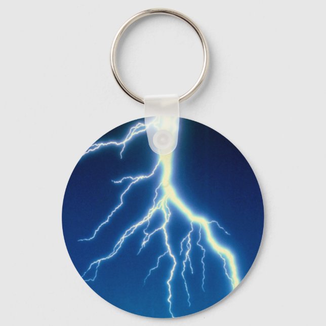 Chaveiro Parafuso de raios sobre fundo azul (Frente)