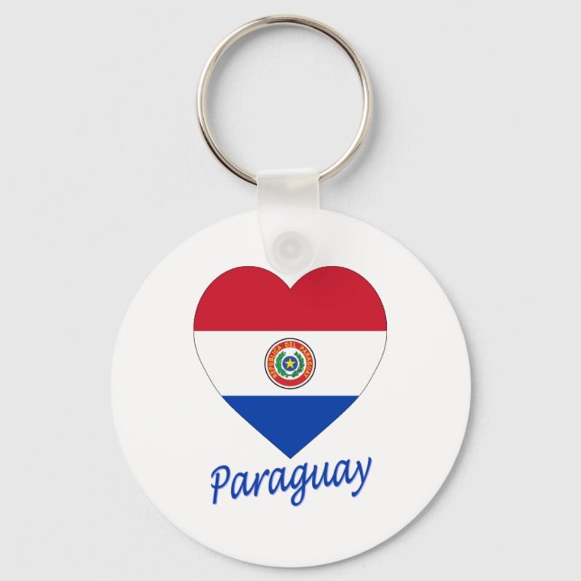 Chaveiro Paraguai Flag Heart (Frente)