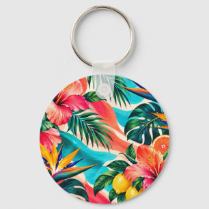 Chaveiro Paraíso Botânico de Hibisco Tropical Arte