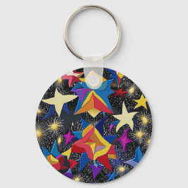 Chaveiro Paraíso da Galáxia - Noite Estrelada Abstrata Vibr