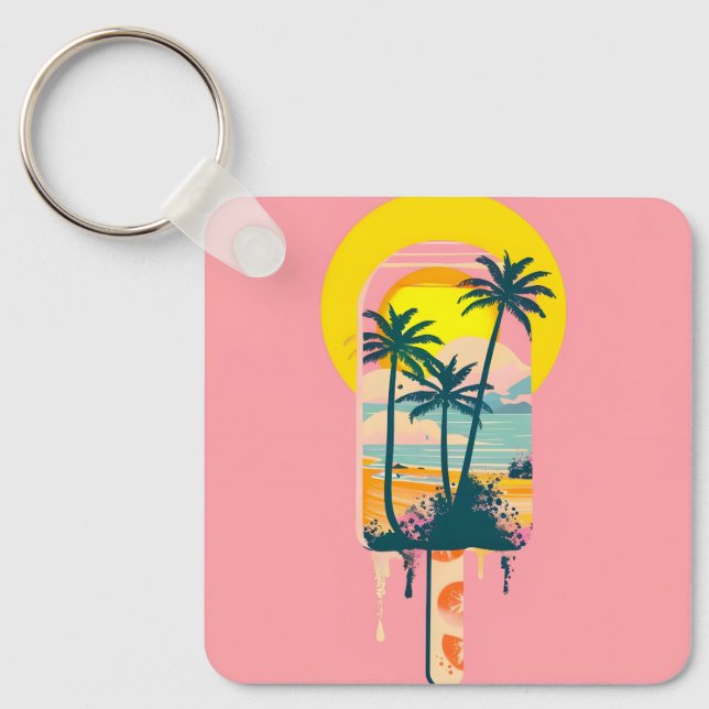 Chaveiro Paraíso dos Sweets Sunset de Verão Tropical (Frente)