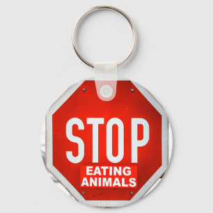 Chaveiro Parar de Comer Animais Vegetarianos