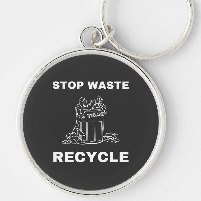 Chaveiro Parar reciclar de desperdício (Frente)