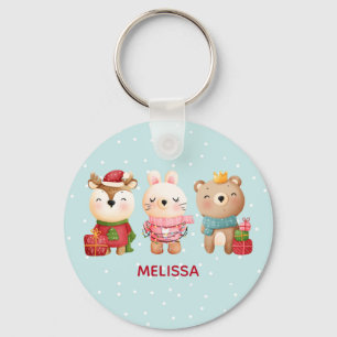 Chaveiro Parceiros de Natal - Rebelde, Urso e Coelho