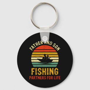 Chaveiro Parceiros De Pesca De Pais E De Filho Vintage