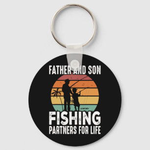 Chaveiro Parceiros De Pesca De Pais E De Filho Vintage