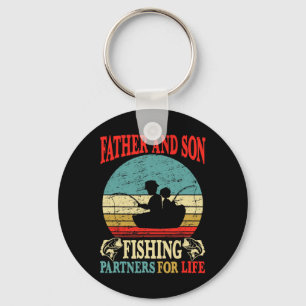 Chaveiro Parceiros de pesca pai e filho vintage para a vida