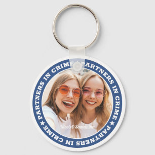 Chaveiro Parceiros no Crime BFF Foto personalizada simples 