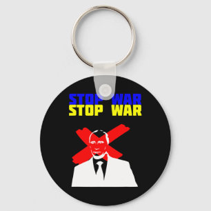 Chaveiro Pare a Guerra Anti Putin Face Bandeira Ucraniana