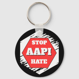 Chaveiro Pare com o Ódio AAPI Retangular