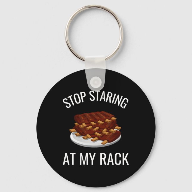 Chaveiro Pare de olhar para minha prateleira divertida Rack (Frente)