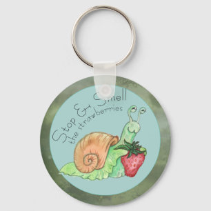 Chaveiro Pare e Cheire o Caracol das Morangos