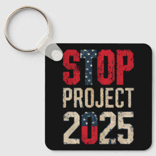 Chaveiro Pare o Projeto 2025 Trump Biden Vintage