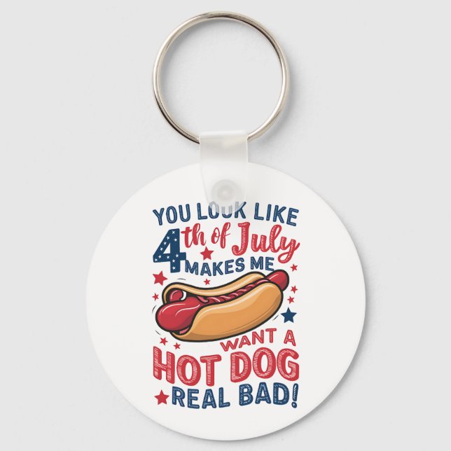 Chaveiro Parece Que 4 De Julho Me Faz Querer Um Cachorro Qu (Frente)