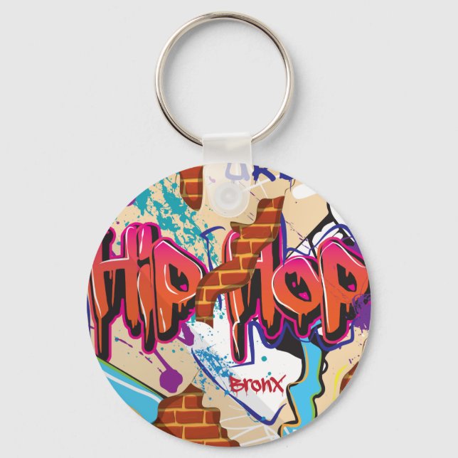 Chaveiro Parede de Grafite de Hip Hop Urbano. (Frente)