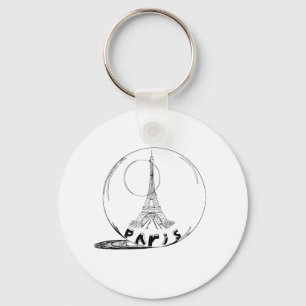 Chaveiro paris numa bola de vidro
