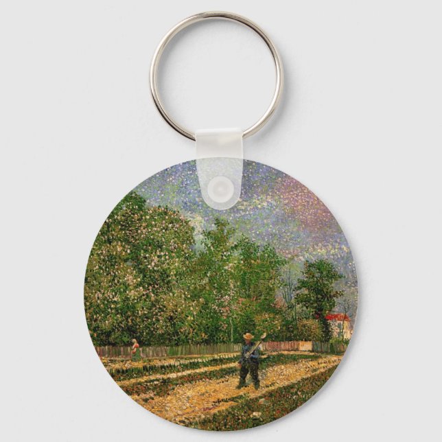Chaveiro Paris Road com Peasant por Vincent van Gogh (Frente)