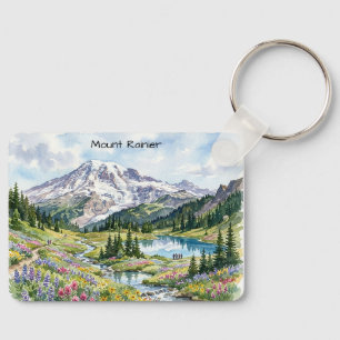 Chaveiro Parque Nacional Mount Rainier Arte Aquarela