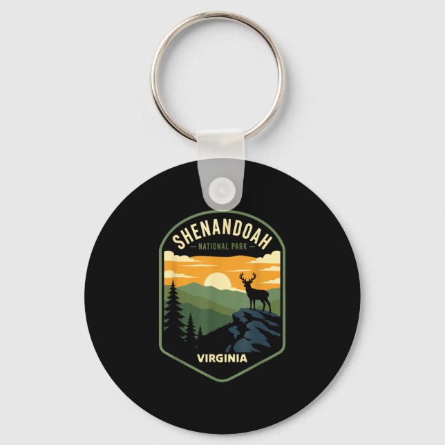 Chaveiro parque nacional shenandoah virgínia design retrô  (Frente)