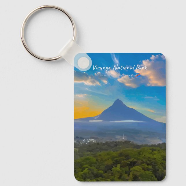 Chaveiro Parque Nacional Virunga, RD Congo - Clássico Vulcã (Frente)