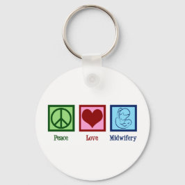 Chaveiro Parteira Cute de Midwifery Peace Love