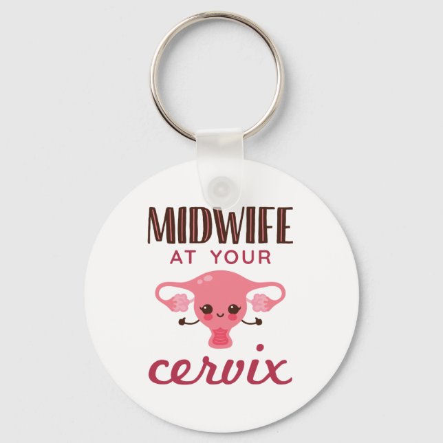 Chaveiro Parteira no seu Cervix Midwifery (Frente)