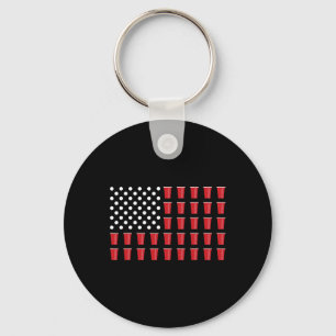 Chaveiro Partido Beer Pong American Flag College