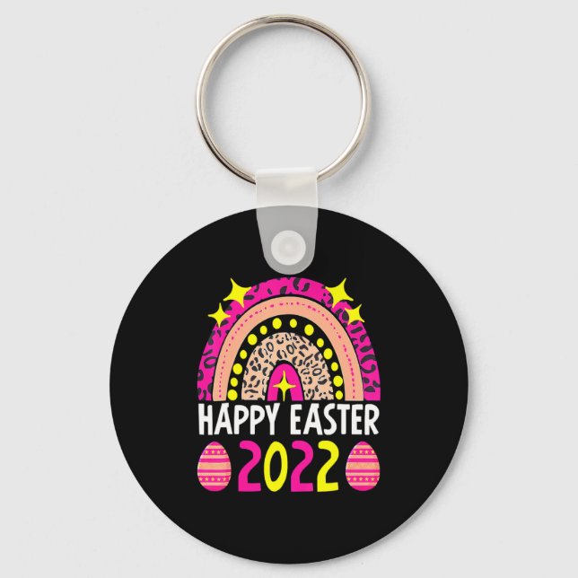 Chaveiro Páscoa 2022 arco-íris fofo feliz páscoa 2022  (Frente)