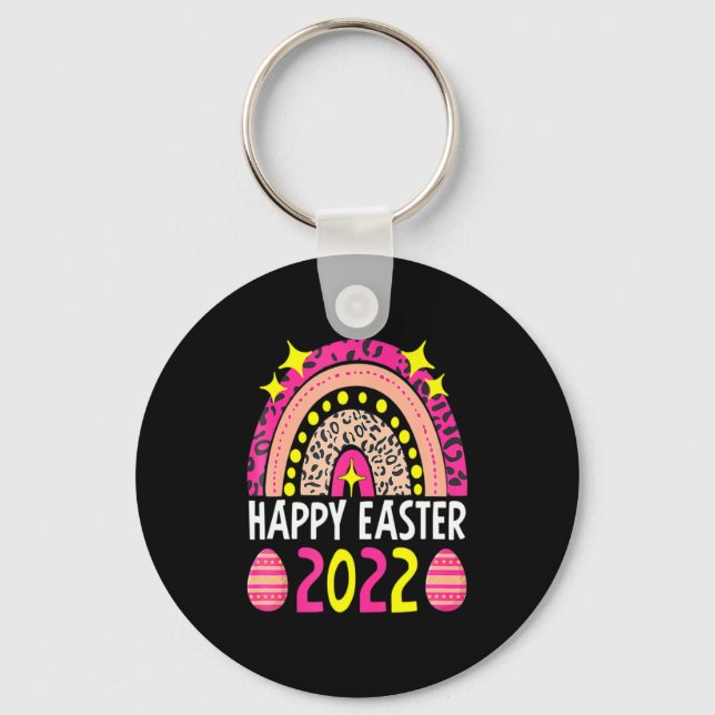 Chaveiro Páscoa 2022 arco-íris fofo feliz páscoa 2022 mulhe (Frente)