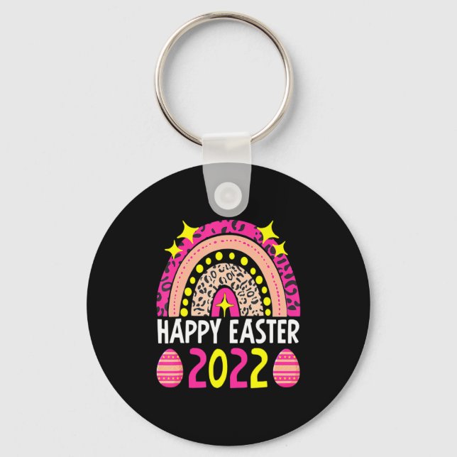 Chaveiro Páscoa 2022 arco-íris fofo feliz páscoa 2022 mulhe (Frente)