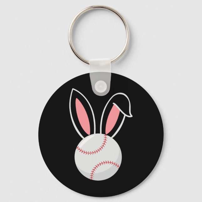 Chaveiro Páscoa Baseball Bunny Ears Diversão Páscoa do Vent (Frente)