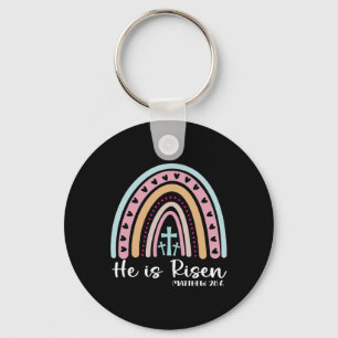 Chaveiro Páscoa Christian Ele É Reinbow Risen Homens Mulher