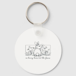 Chaveiro Páscoa Cristã Nenhum Coelho Me Ama Como Jesus Fé