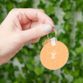Chaveiro Páscoa Laranja de Pastel de Flor Branco