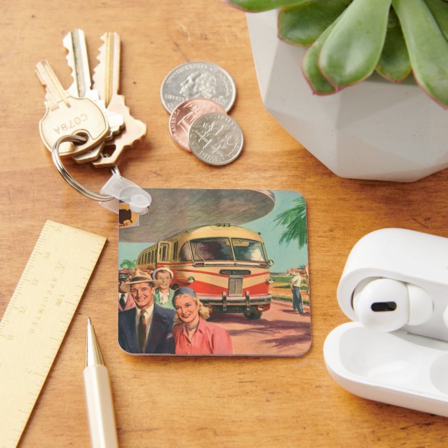 Chaveiro Passageiros Antigos de Férias na Rodoviária (Mesa)