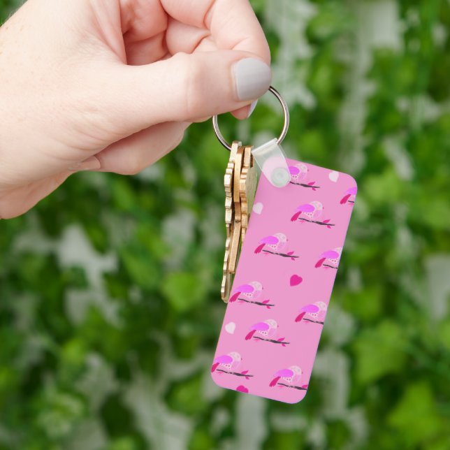 Chaveiro passarinho rosa feminino (Mão)