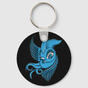 Chaveiro Pássaro Azul Azul Jogado Dois