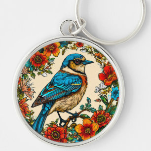 Chaveiro Pássaro bem ilustrado