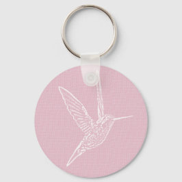 Chaveiro Pássaro Hummingave Rosa e Branco