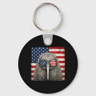 Chaveiro Pássaro Kiwi 4 De Julho Bandeira Americana Patriót