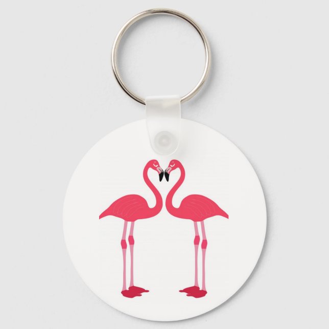 Chaveiro Pássaros de Amor Flamingo Rosa (Frente)